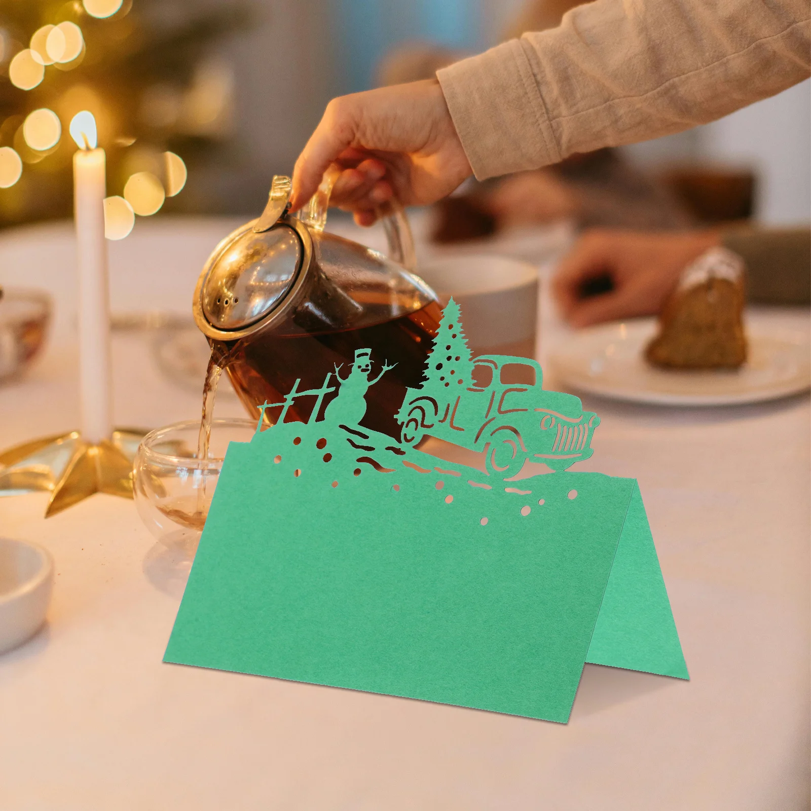 

50Pcs Holiday Table Place Cards Christmas Name Tents for Party Seating Cards Winter Event Table Decorations Set