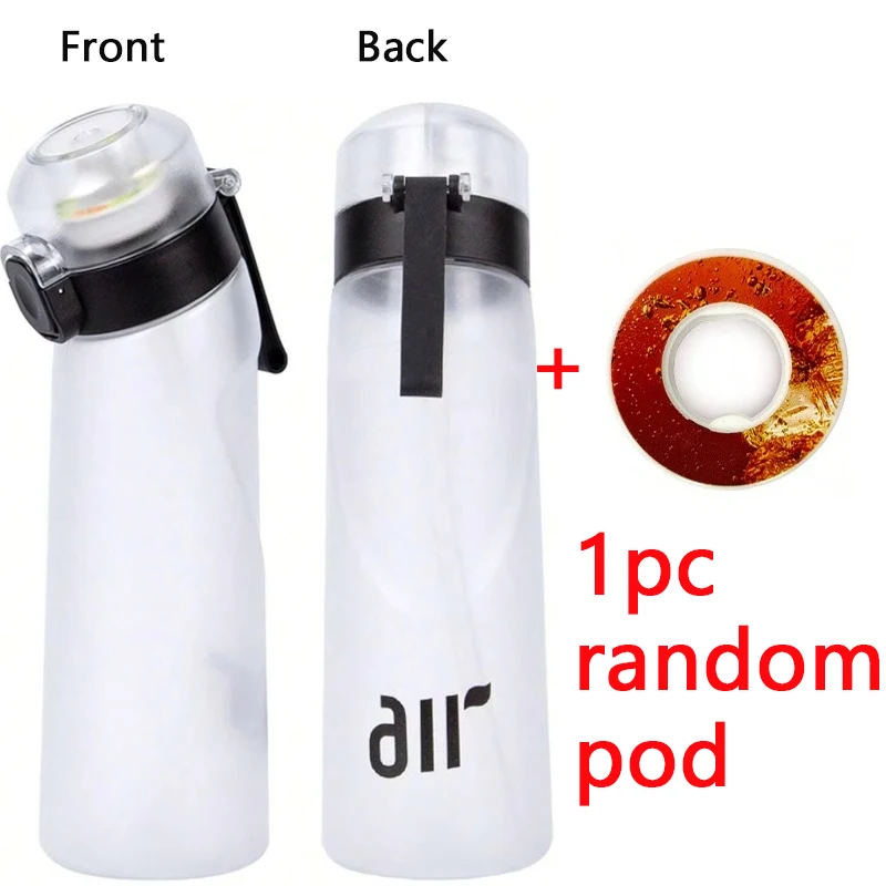 1pc Air Water Bottle With 1pc Random Round Shape Flavor Pod Sports Straw Plastic Cup Leak Proof Outdoor Travel Sports Bottles image 3