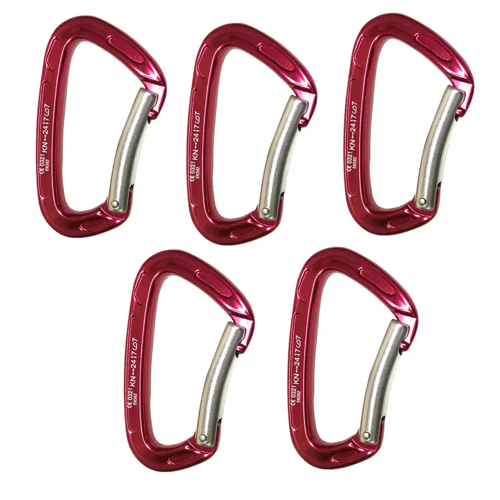 24KN Bent Gate Outdoor Mountaineering Climbing Carabiner Rappelling Rescue Caving Aluminum Locking