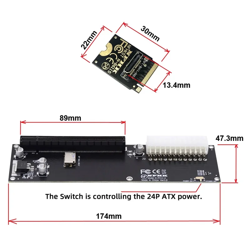 Für Oculink SFF-8612 SFF-8611 Adapterkarte PCI-E 16X2230 M.2 M-Key-Adapter für GPD WIN Max2 Externe Grafikkarte-POS