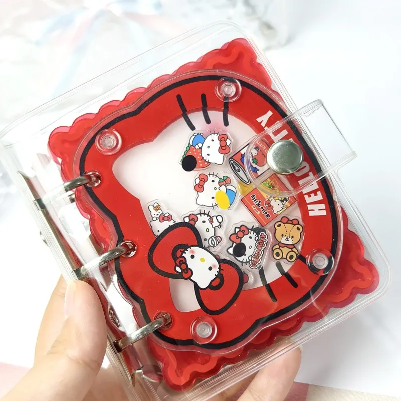 

Hello Kitty Album Cute Anime Women Products 3-inch Card Swinging Joy DIY Acrylic Loose Leaf Desktop Ornament Girl Gift Wholesale