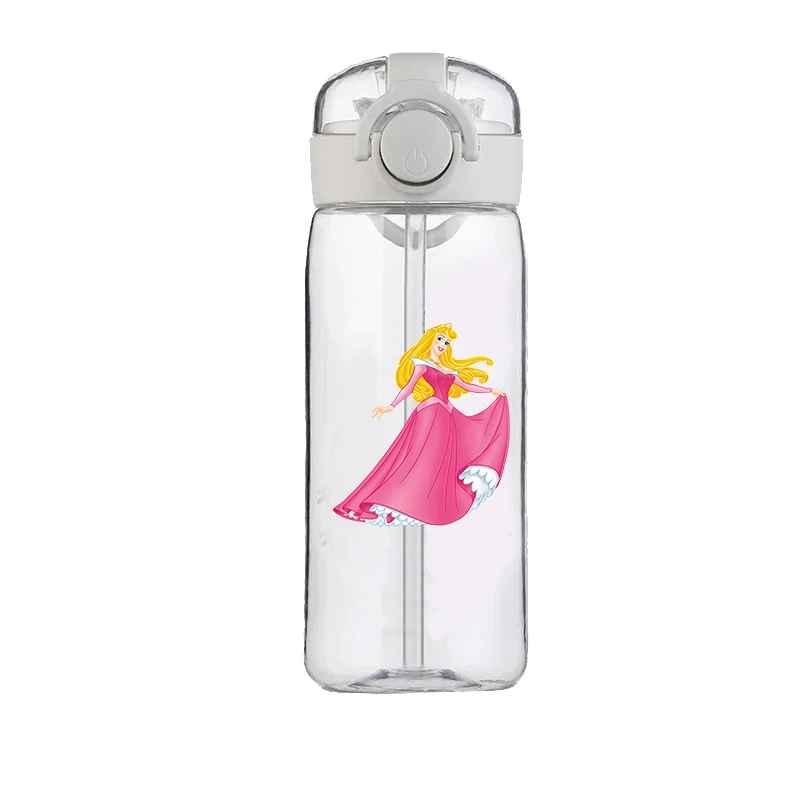 Disney niedlichen weichen Stroh Wasser Tasse 400ml Schnee wittchen bequeme Silikon Stroh Trink flasche im Freien auslaufs icher Schule Wasser Tasse