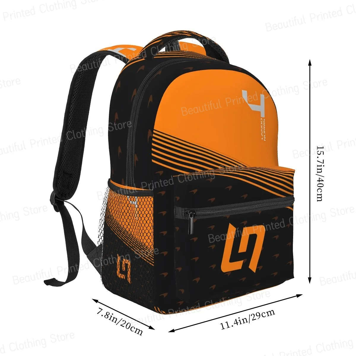 Lando Norris Mochilas de viagem Lazer Computador Mochila Adolescente Mochila Portátil Versátil