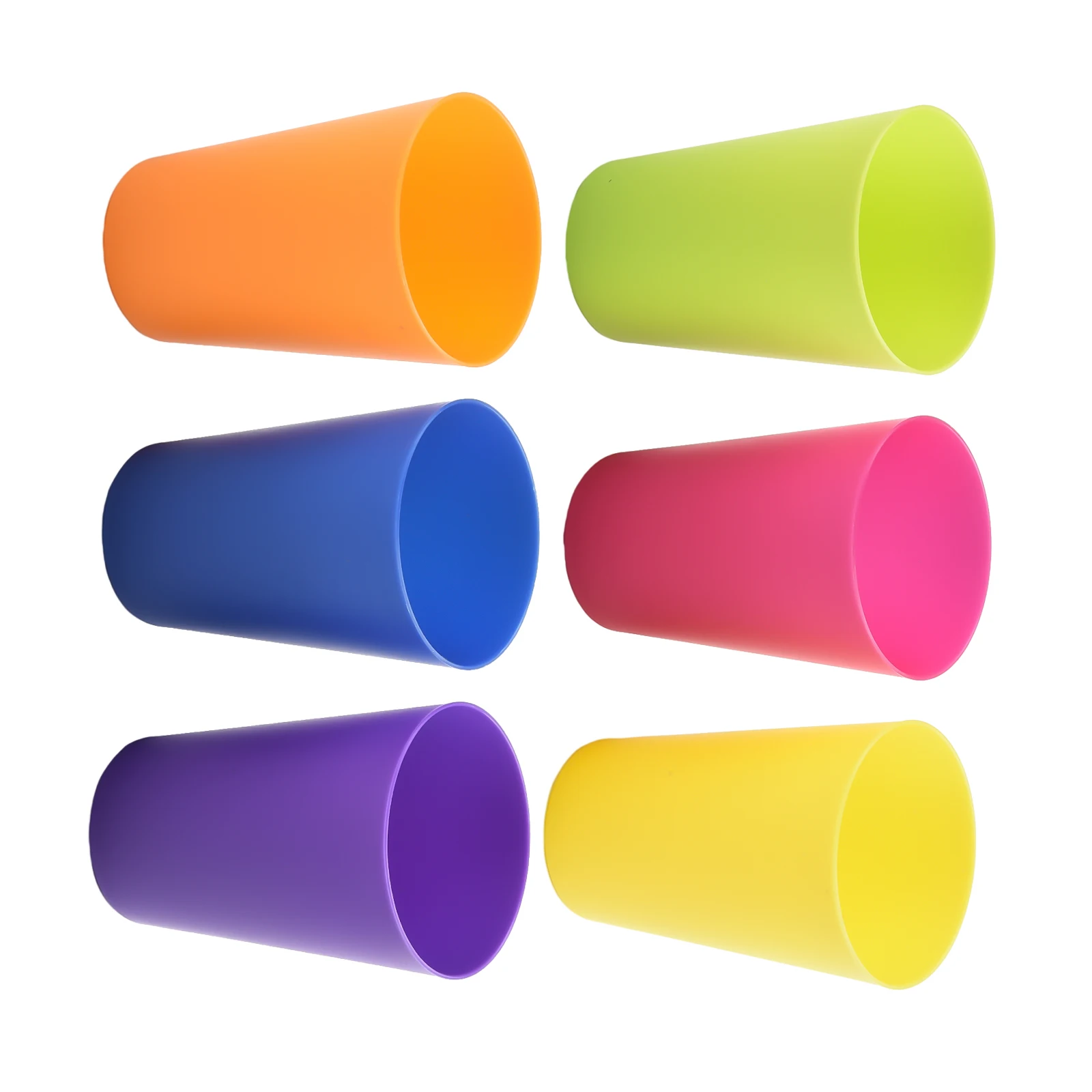 6pcs/set Drinking Container Colourful Cups 6*6*8.7cm For Juice Coffee For Microwave Kitchen Multipurpose Straw Cups