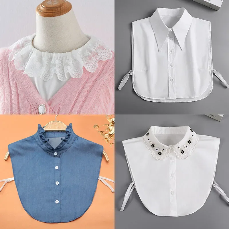 Primavera/otoño/invierno nueva camisa de cuello falso suéter para mujer cuello decorativo Decchable mujer solapa de encaje cuello falso