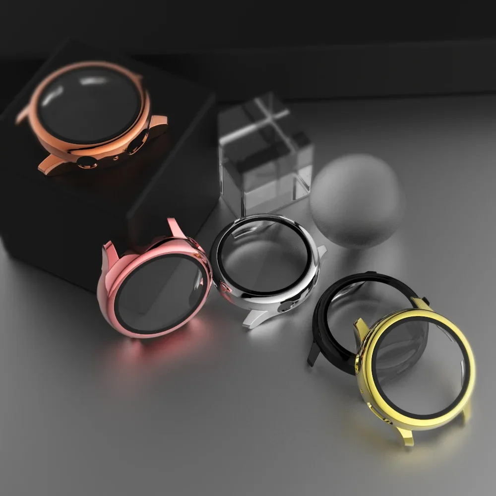 Стекло + чехол для Samsung Galaxy watch active 2 44 мм 40 мм, универсальный чехол-бампер + защитная пленка для экрана correa active2 44 мм 40 мм