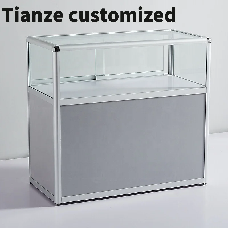 Customized-Cheap Price  Glass Display Cabinet Aluminum Display Showcase Retail Shop Lockable Display Counter