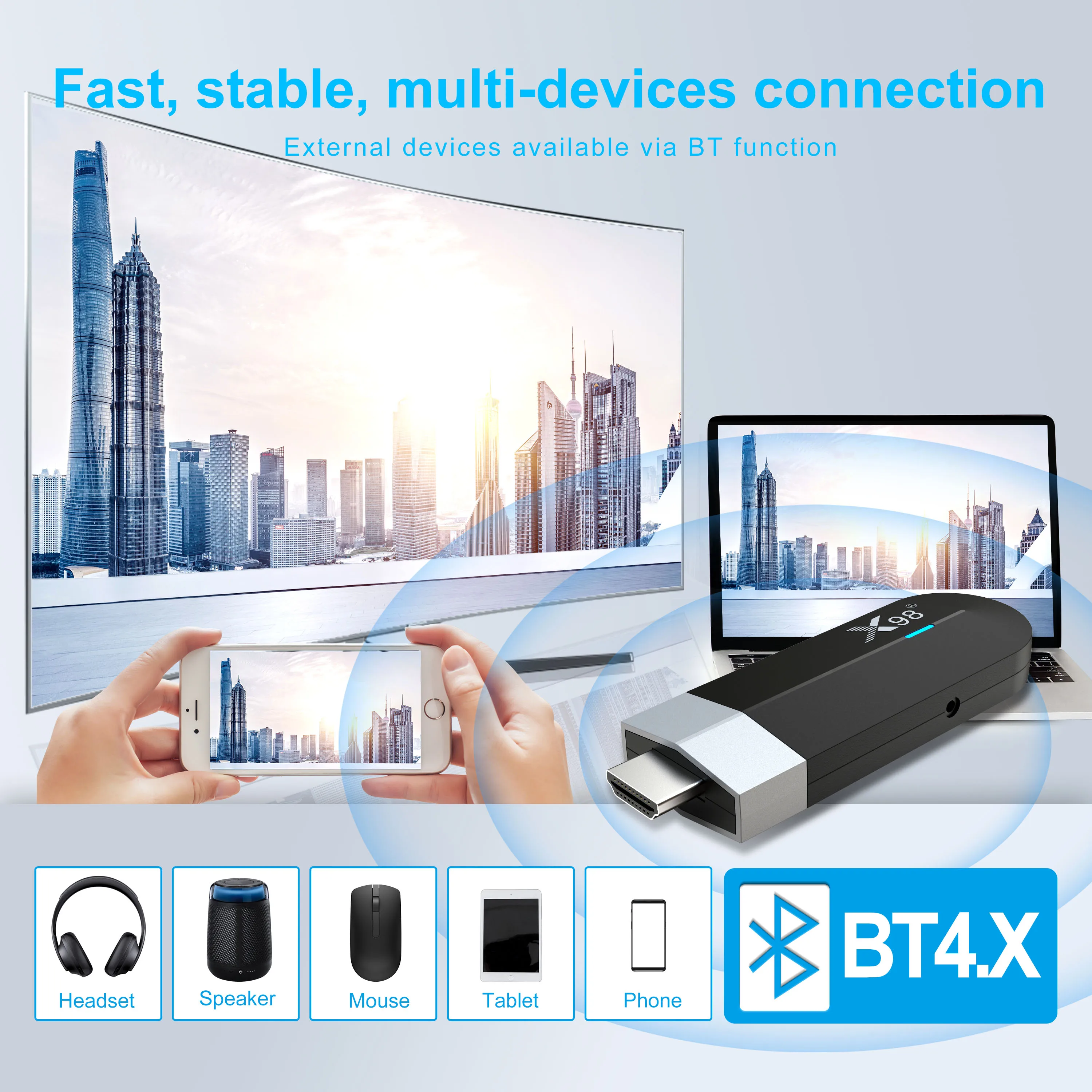 Originale X98 S500 Android11 Smart TV Stick Amlogic S905Y4 Quad Core 4G/32G 2.4/5G WIFI BT HDR10 + 4K porta TV portatile VS X96S