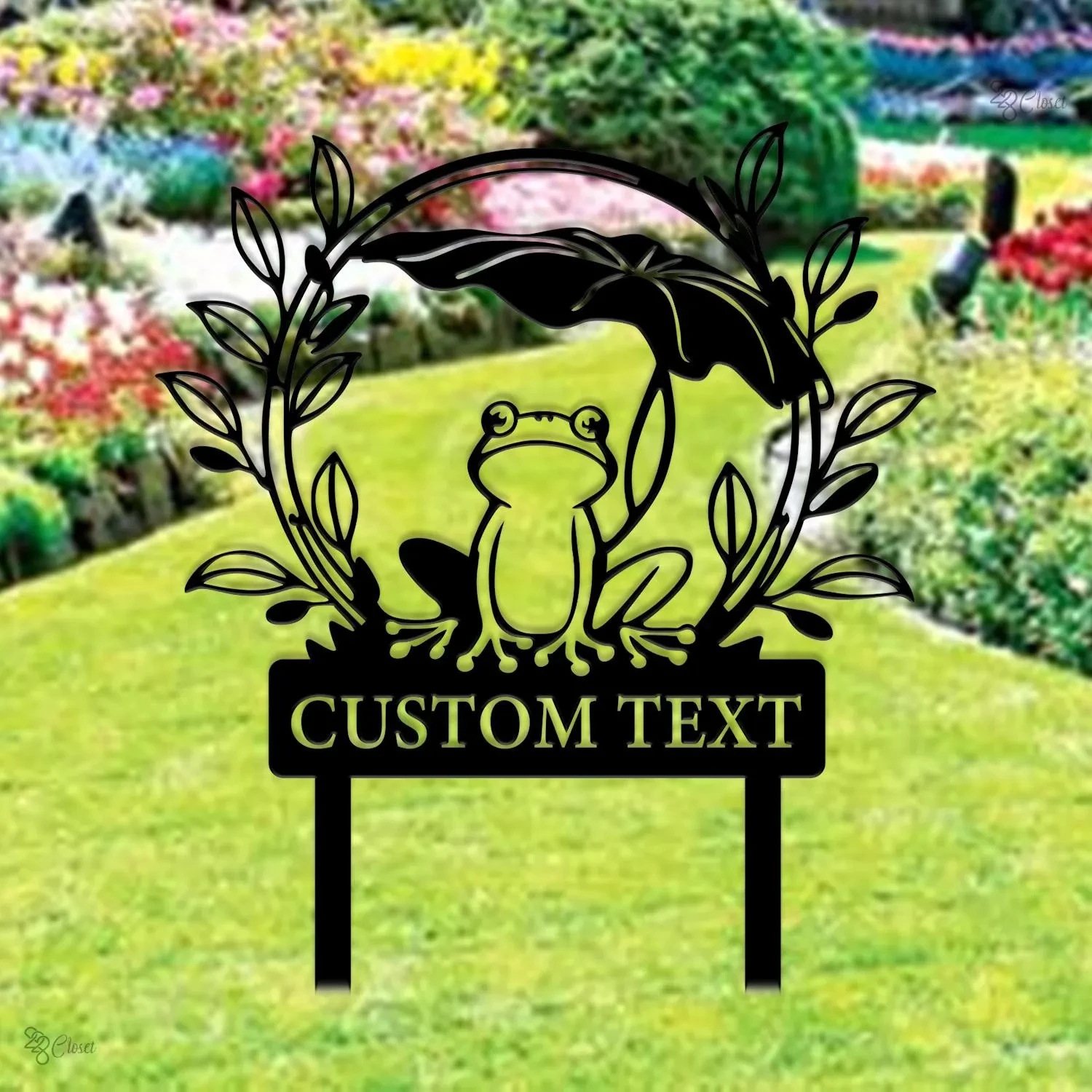 Custom Frogs Memorial Garden Stake Frogs Garden sign Frog Metal Sign Metal Yard Stake Frog Pond Decor Outdoor Decor Frog