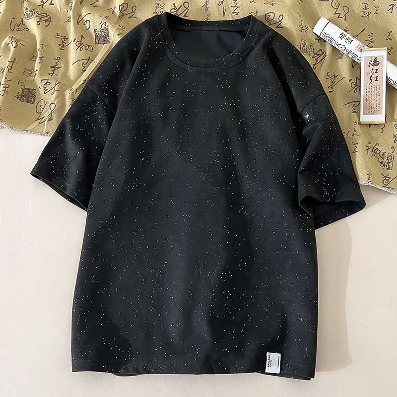 

Galaxy Tshirt Fine Glitter Speciality T-Shirt 2024 Streetwear Unisex Tshirts Crewneck Tops Couple Harajuku Short-sleeved T-shirt