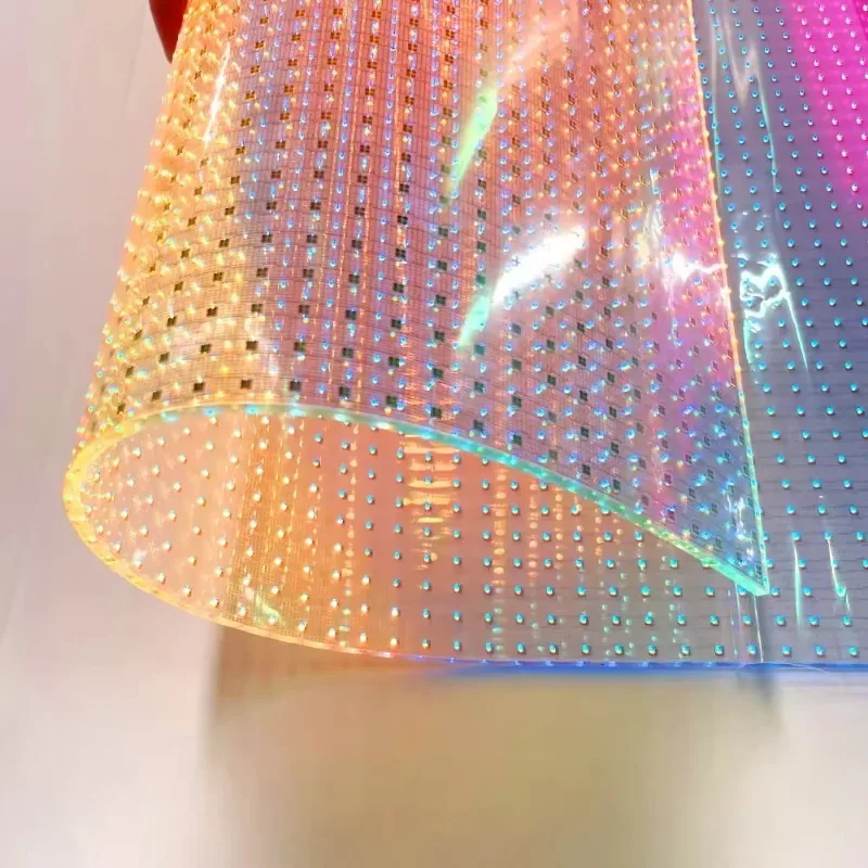 Flexible Transparent LED Crystal Film Screen 1000x240mm | Ultra-Thin & Lightweight Indoor Stage Display | Energy Saving