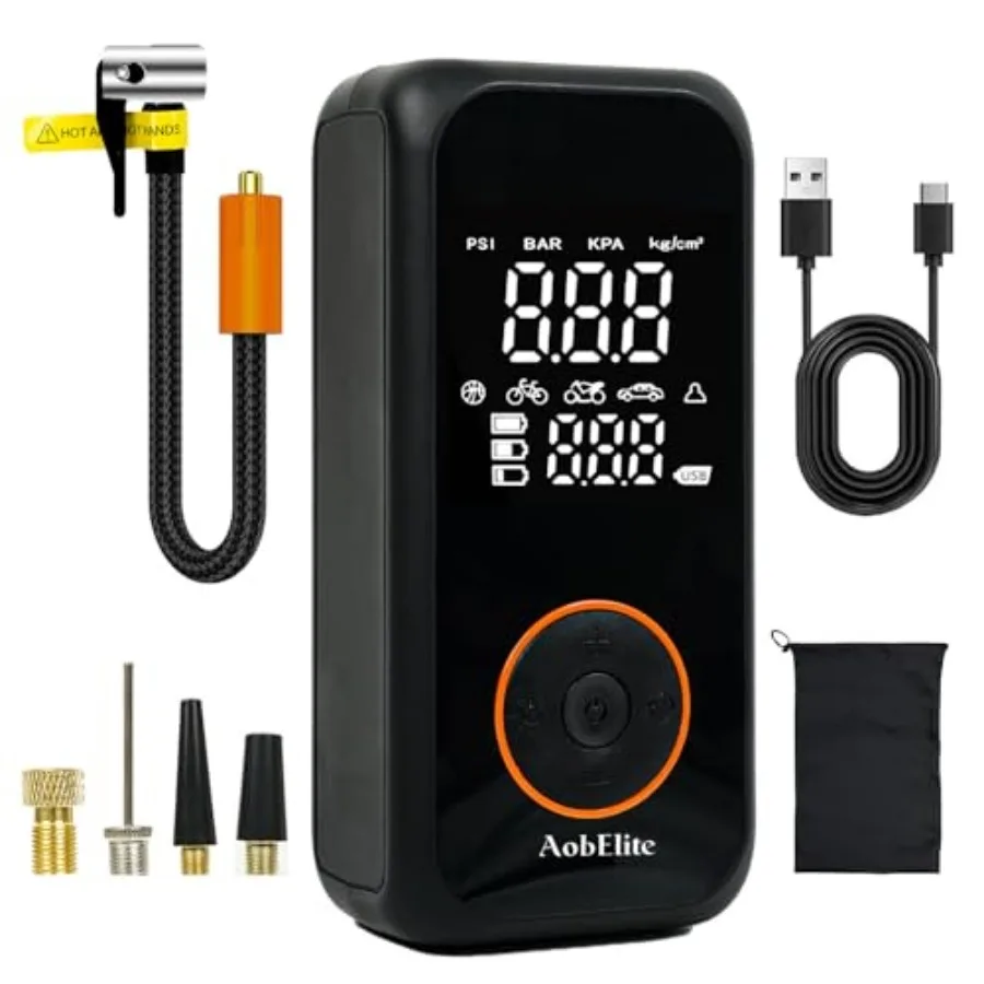 

Tire Inflator Portable Air Compressor150PSI Cordless Air Pump for Car Tires Tire Inflators with Digital Pressure Gauge LED Ligh
