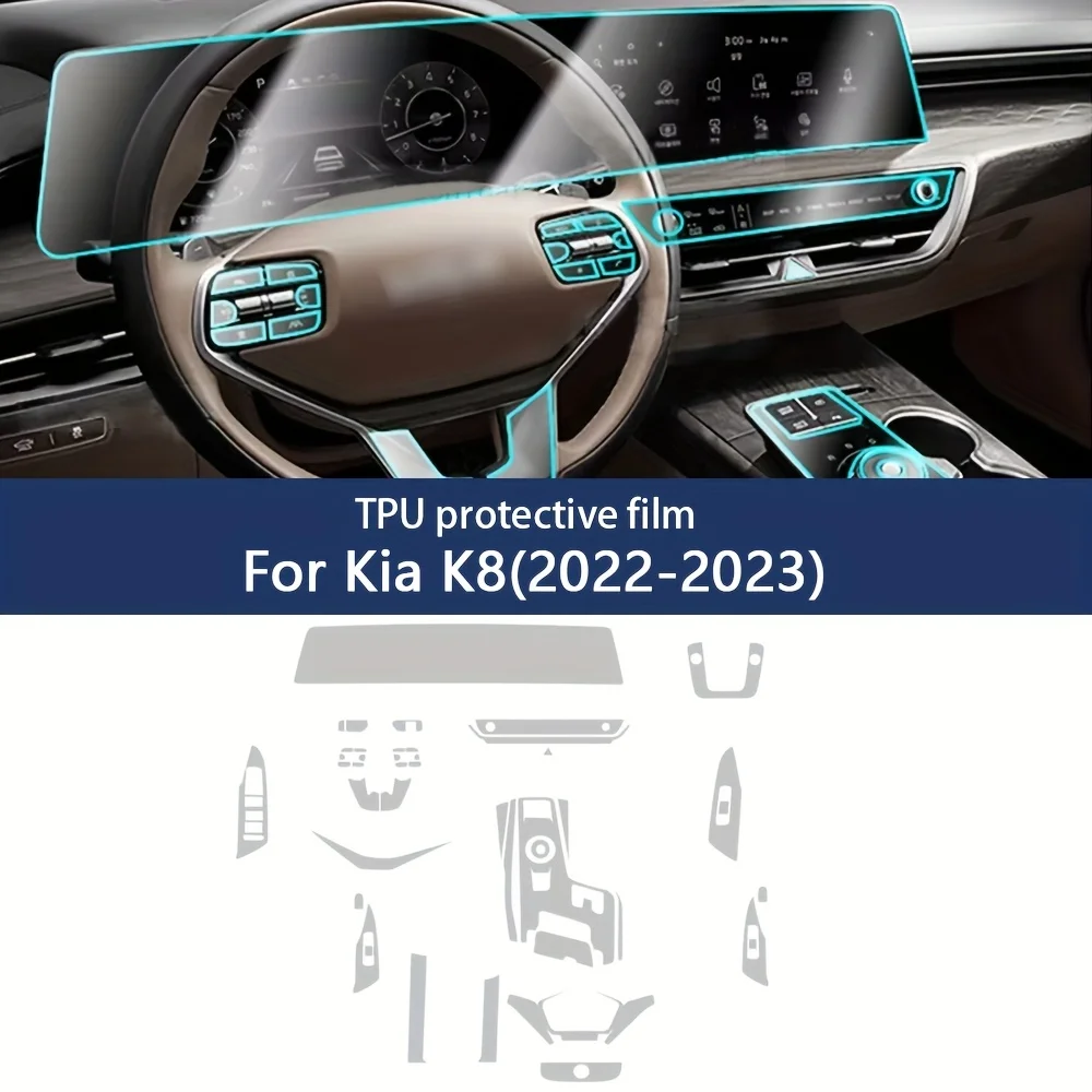 Für Kia K8 von 2022-2023 TPU Schutz Film Vollen Satz Kratzfeste Auto Center Konsole Bildschirm Auto Innen zubehör