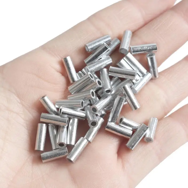 

Fishing Crimp Sleeve Set Single Barrels Crimp Sleeve Aluminum Crimping Sleeve Tube Fishing Line Connectors Crimp Sleeve