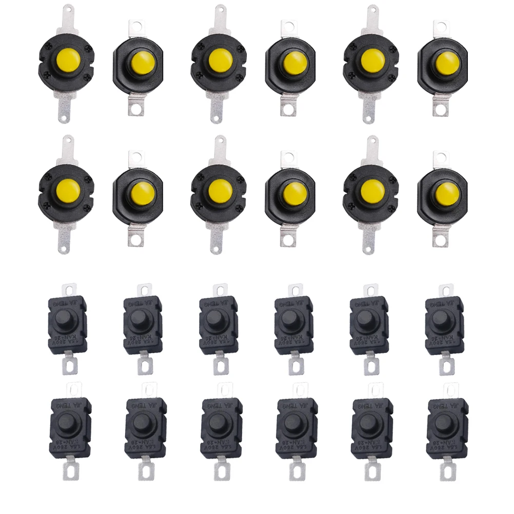 

24 pcs Flashlight Switch Replacement Switch Push Button Torch Plastic Brass Mini Electrostatic Circuit