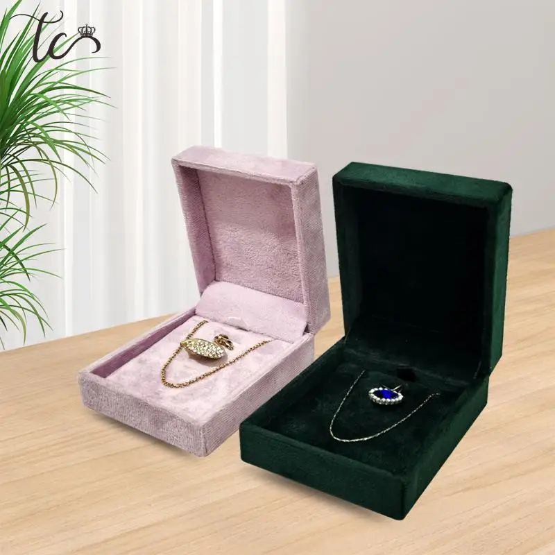 Velvet Ring Locket Necklace Box Earrings Organizer Jewelry Packaging Container Box Packaging Jewelry Box