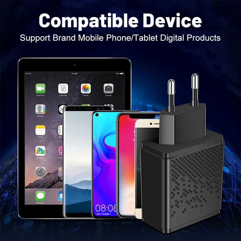 شاحن USB PD من النوع c بقدرة 65 وات، شحن للسفر لماك بوك اير آيفون، الاتحاد الأوروبي والمملكة المتحدة، رأس شحن الهاتف المحمول متعدد المنافذ مناسب