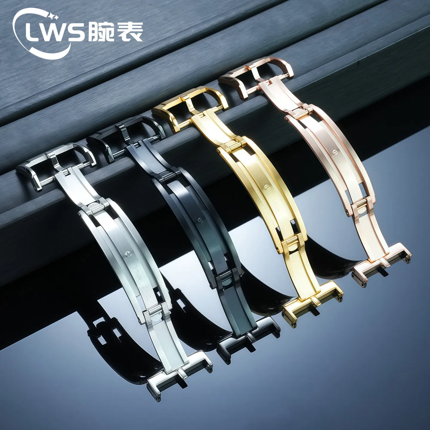 For Delug 16mm 18mm 20mm Spring Steel Deployant Clasp Perfect Fit For Rolex Cartier Leather Rubber Nylon Watch Band Metal Clasp