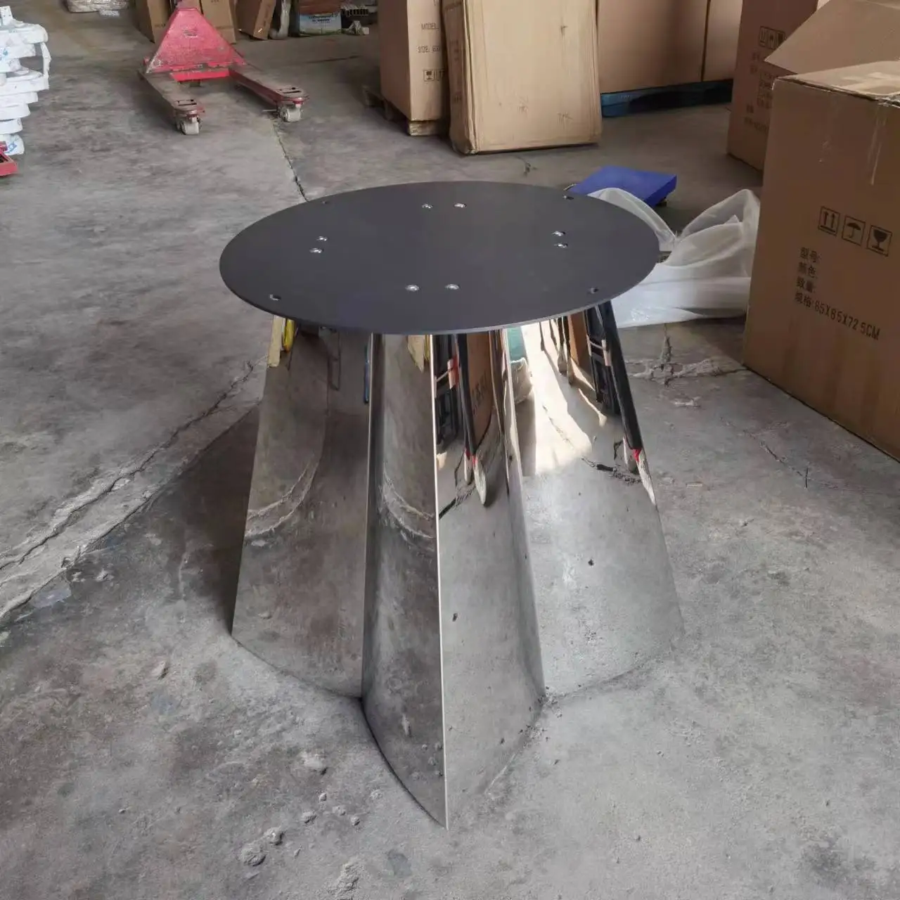 Luxury stone round table, table leg bracket, stainless steel dining table foot base, Dali dining table hardware support foot