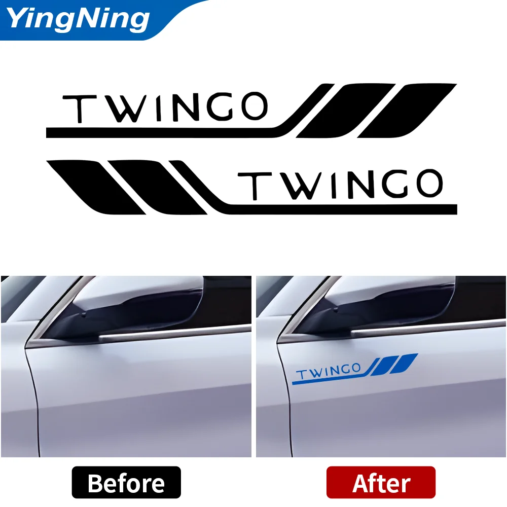 2pcs Car Badge Styling Cars Fender Side Bumper Leaf Plate Door Side Decorative Sticker For Renault TWINGO Auto Accessories