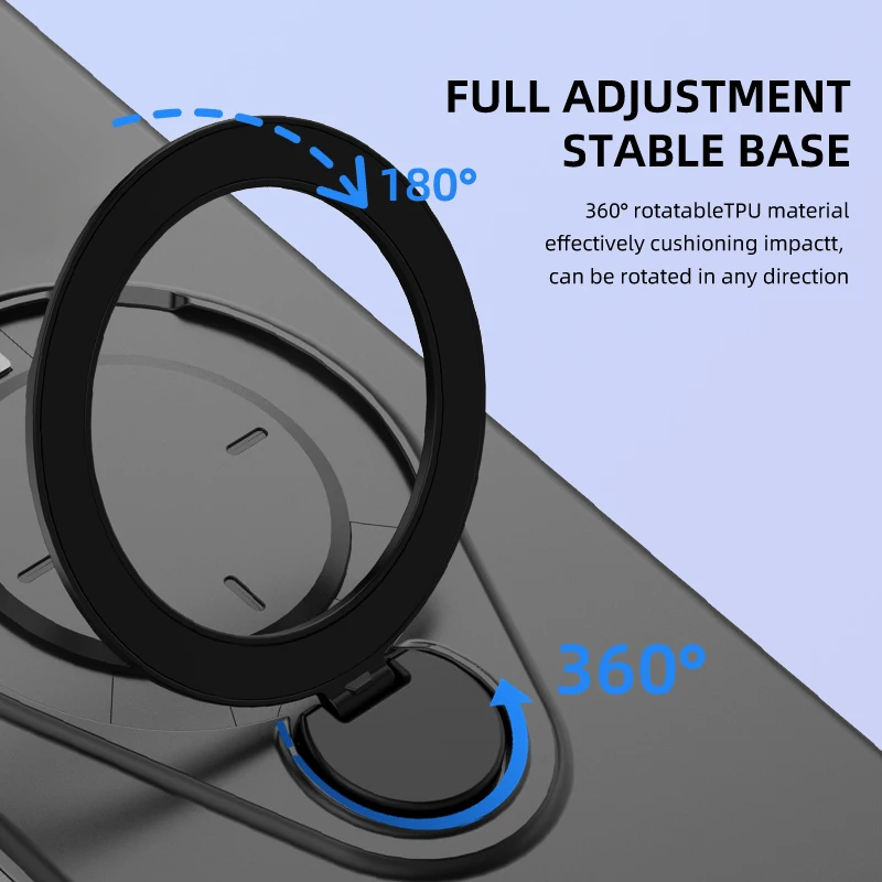 360 °   Obrotowy metalowy uchwyt pierścieniowy z magnetycznym etui na Xiaomi Redmi 15 4G 5G 169,5 mm 171,1 mm, miękki, odporny na wstrząsy pokrowiec z TPU. — zdjęcie produktu 4