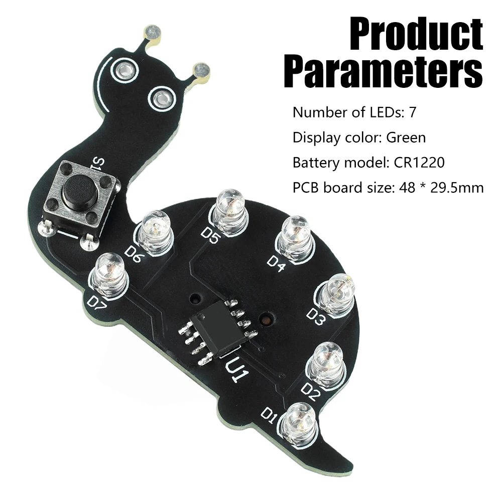 Beginner Electronic Welding Practice Board Cute Snail LED Light DIY Kit for Student Learning Welding Skill&Electronic Knowledge