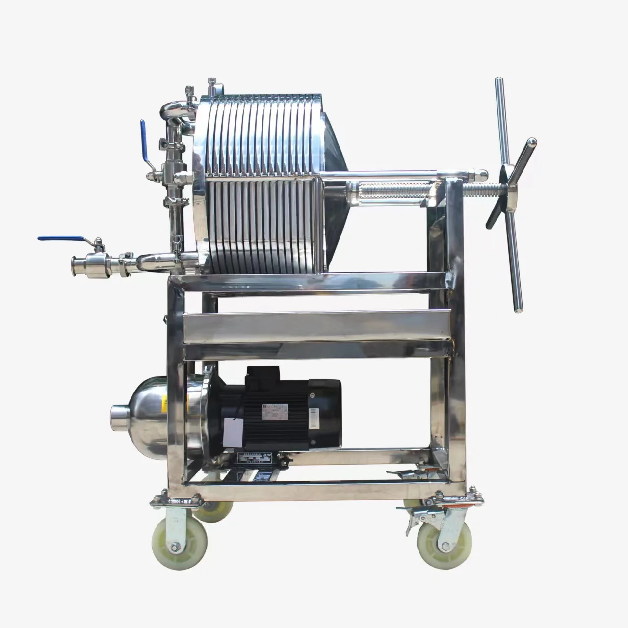 304 stainless steel horizontal plate and frame precision filter, multi-layer pressurized sanitary grade