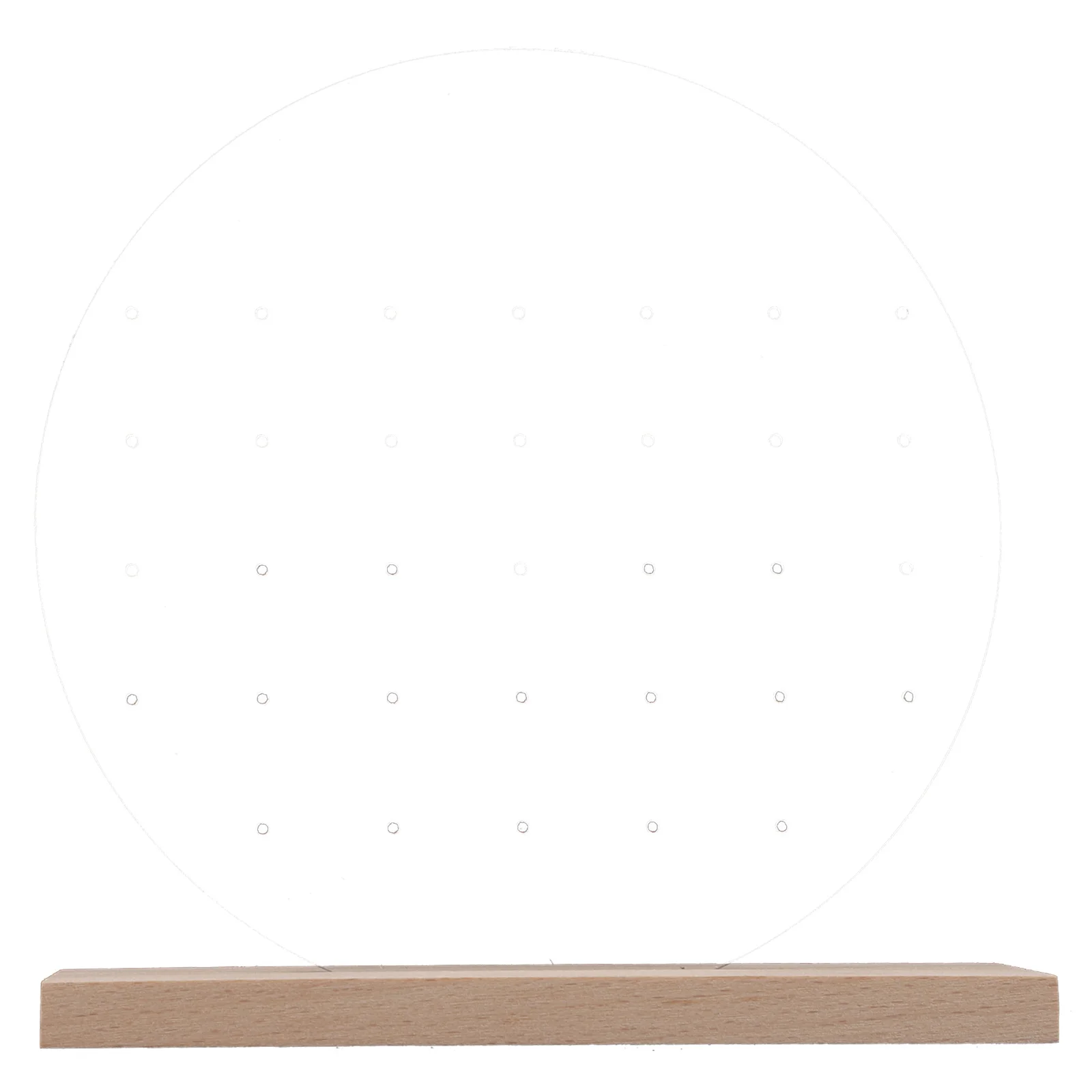 

2 Acrylic Jewelry Display Stands Transparent Circular Earring Holder Wood Base BT070 Large Size Stable ganizer for Exhibitions