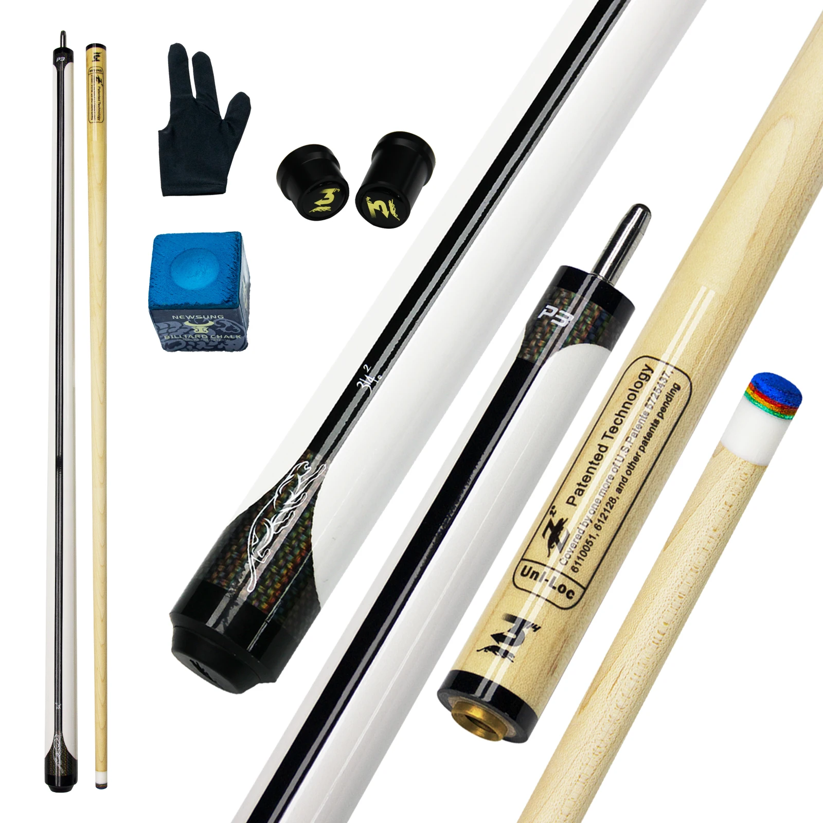 

1pc Professional 11.8mm Tip Canada Maple wood Billiard Cue Low Deflection Utility pool cue stick for adults with Free gifts