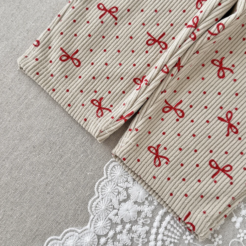 MILANCEL Babyhosen 6M-3T Baby Jungenhosen Niedliche Schleifen-Punkte Kleinkind Freizeithosen Herbst Cordhosen für Babymädchen – Detail 25