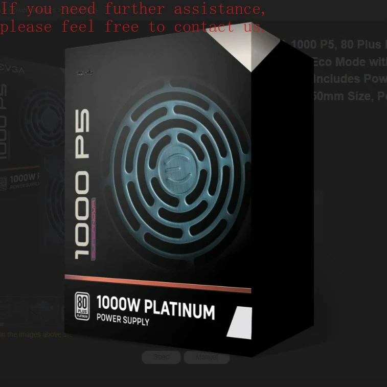 

Для EVGA 1000 Вт платиновый полный модуль бесшумного источника питания EVGA 1000 P5 новый оригинальный