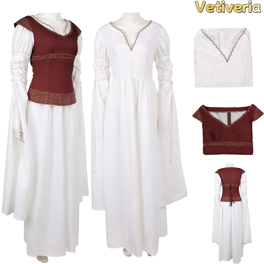 

Women Eowyn Cosplay Costume Fantasy Dress Vest Outfit Movie Disguise Clothing for Female Halloween Carnival Party Disfraz Suit