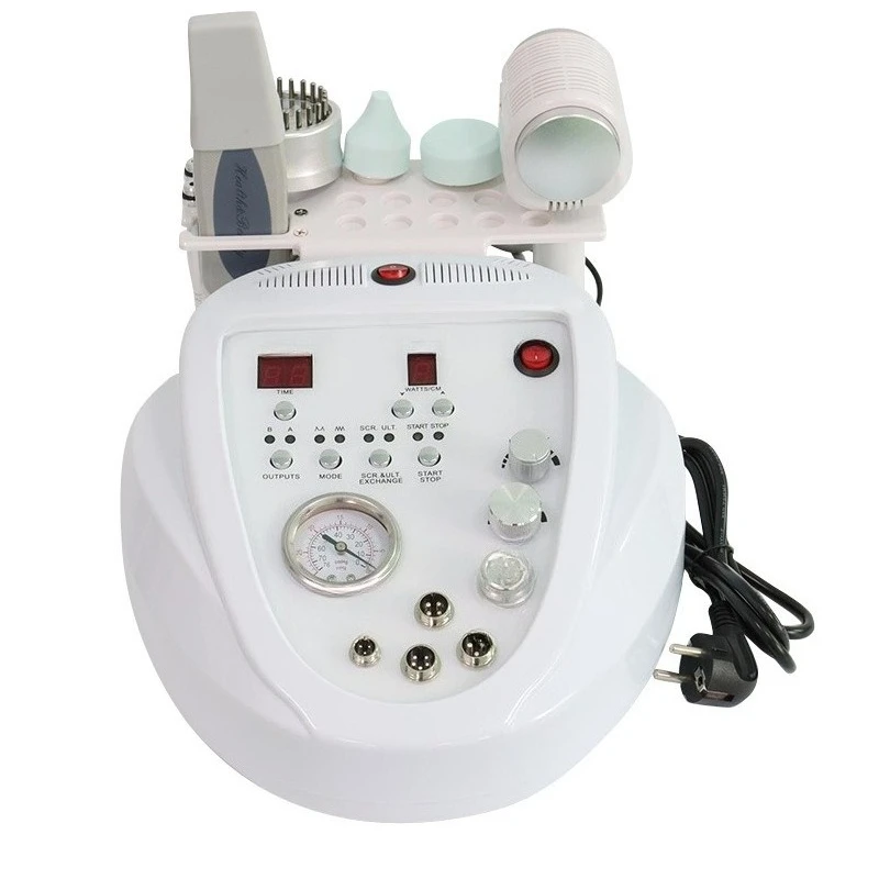 Instrumento ultrasónico de belleza de introducción cinco en uno, micrograbado de diamante, pala de martillo frío y caliente, compre de la piel EMS