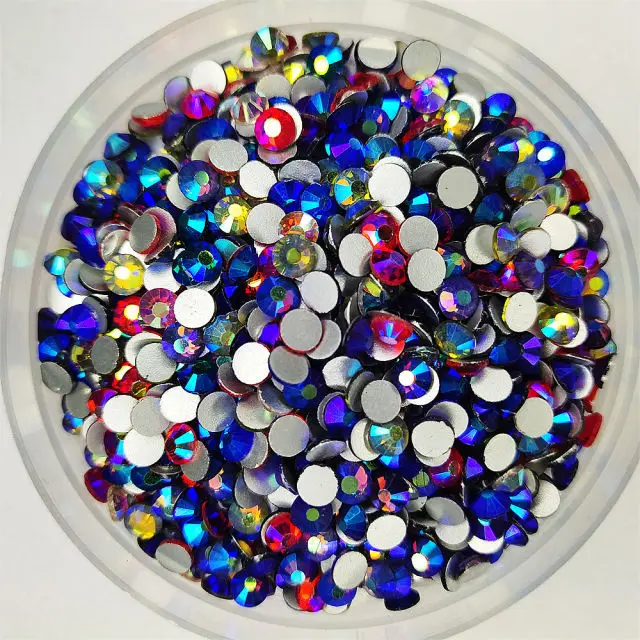 Tutte le taglie AB Colors ss3-ss30 Flat Back Nail Art strass Non Hotfix 3D Flatbacks Nail Art decorazione gioielli cristalli