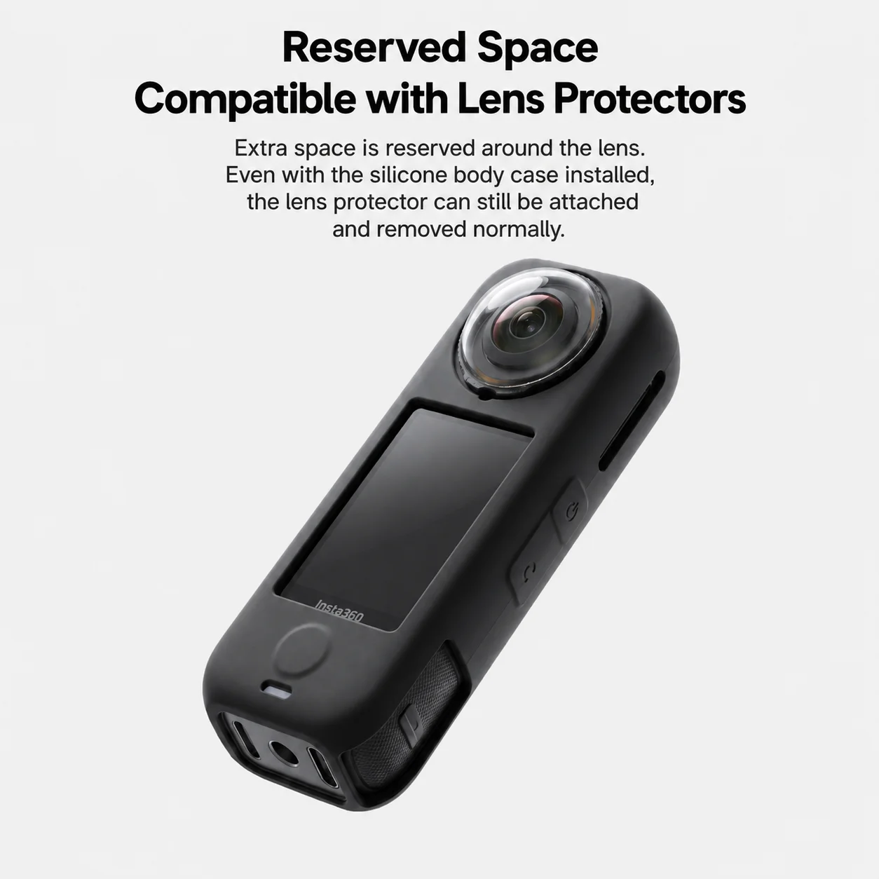 Silikonowe etui z osłoną obiektywu do kamery Insta360 X4 Air, odporne na upadki i zarysowania, akcesoria ochronne. — zdjęcie produktu 3