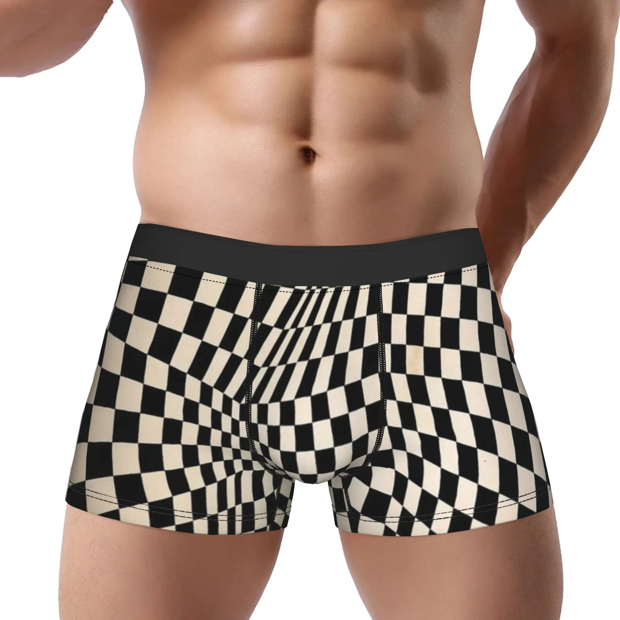 Check Pattern (1) Checkerboard Underpants Breathbale Panties Man Underwear Ventilate Shorts Boxer Briefs