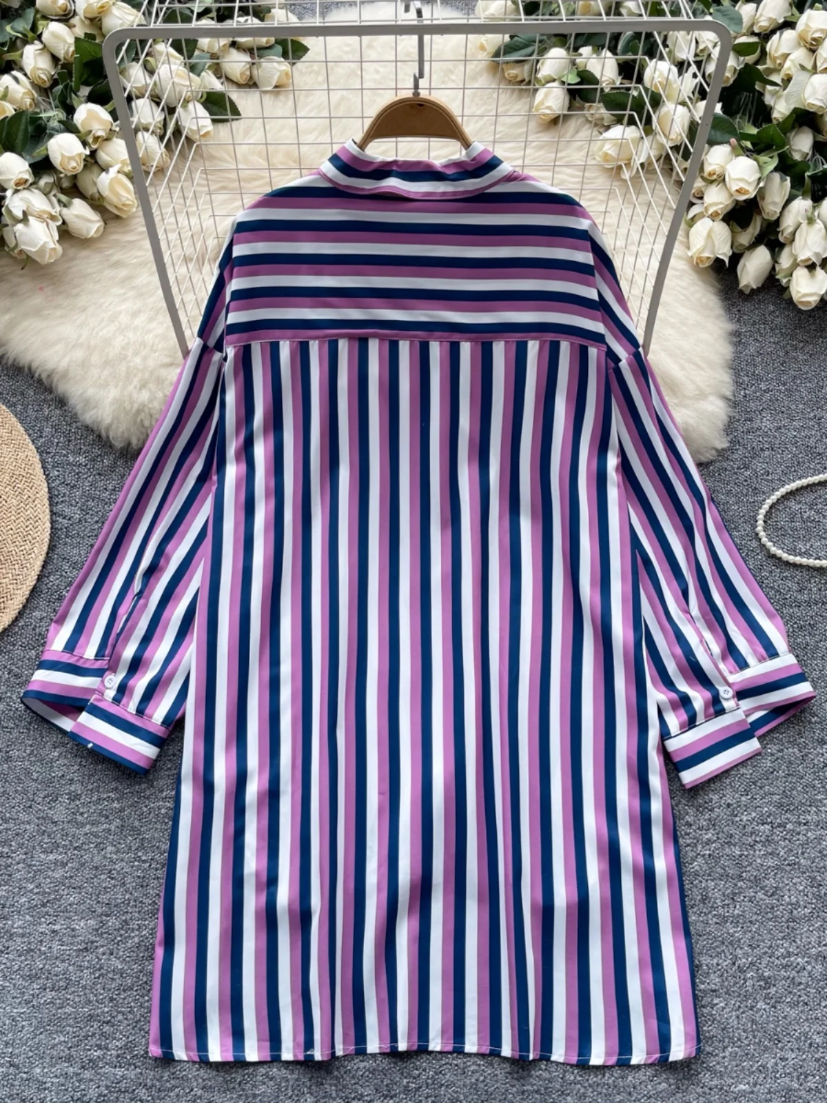 Csa Midi ajustada a rayas de estilo coreano para mujer, Top informal transpirable con diseño de cuello  hoado de ver...