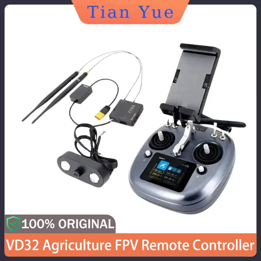 

VD32 Сельскохозяйственный FPV-пульт дистанционного управления с Bluetooth Datalink, сенсорным экраном, IP67, камера для распыления дрона, 16 каналов, 2,4G, 5 км, FCC