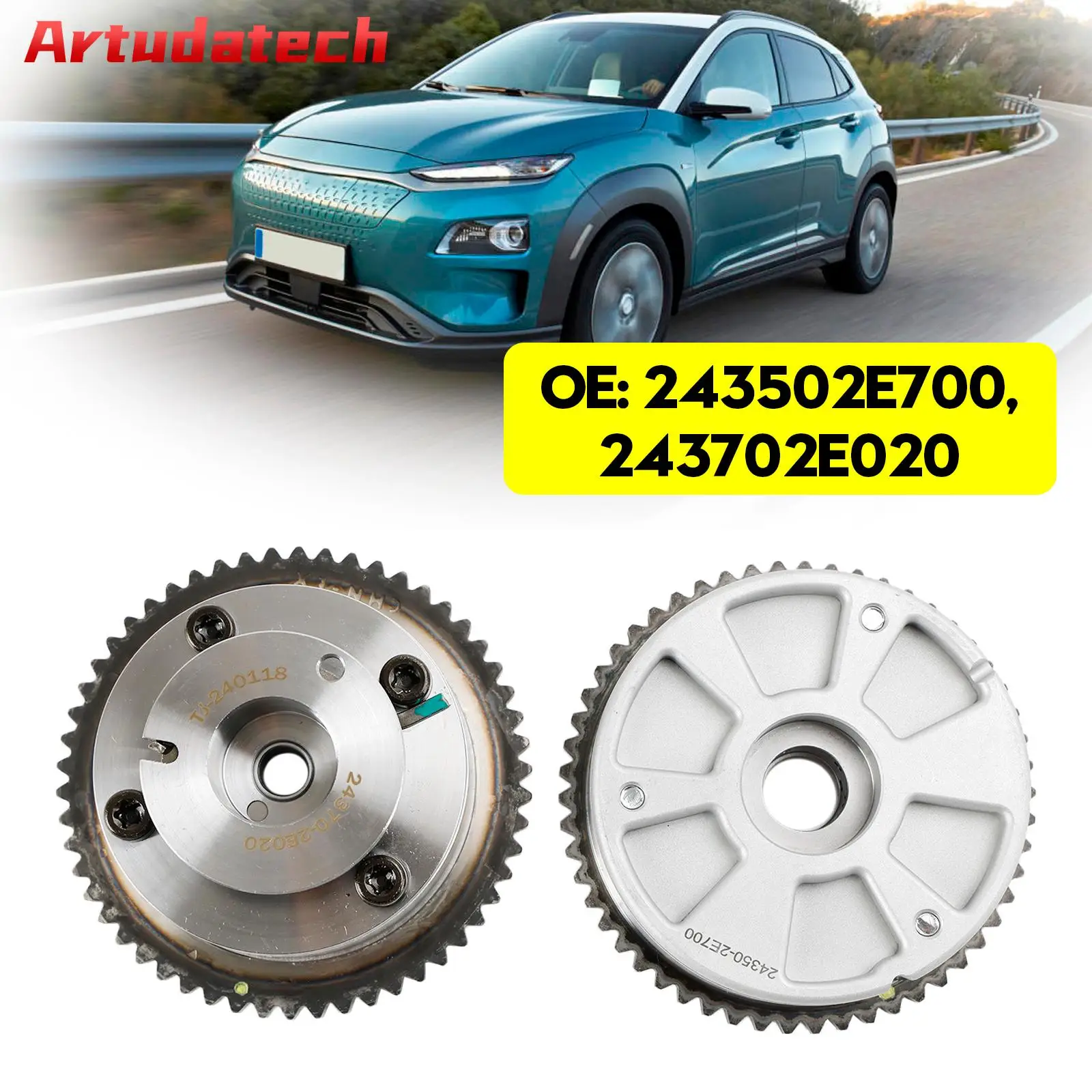 Artudatech Engine Exhaust & Intake CVVT Camshaft Gear Sprocket for Kona 2.0L 2017-2020