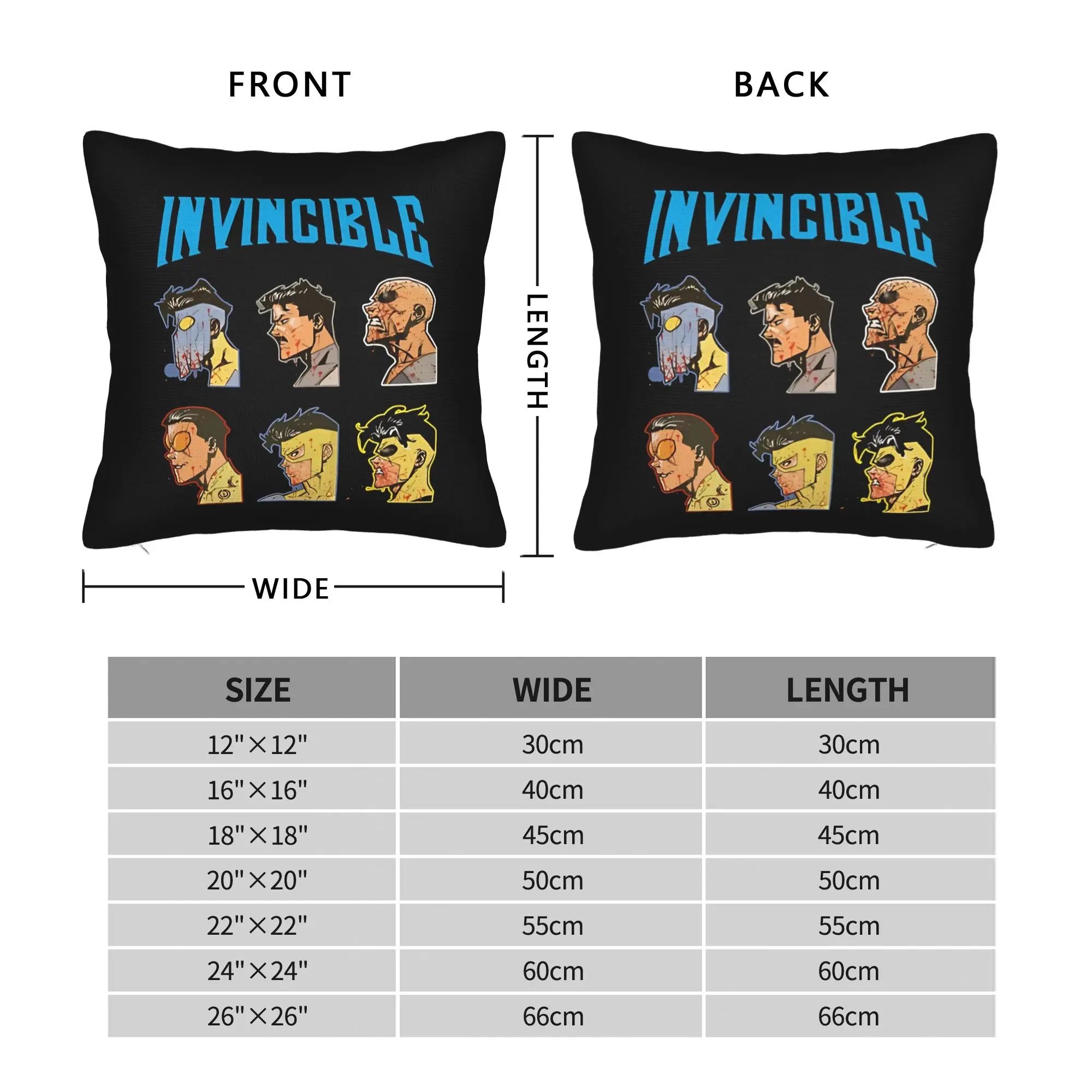 Invincible Comic Book Character Profile Design Pillow Cover Fashion Pillow Case For Chair Sofa Home Decor Soft Cushion Cover
