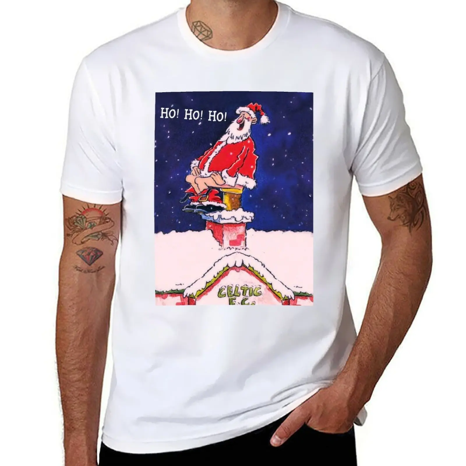 

Santa dropping a load at Parkhead T-Shirt t shirt personalised t shirts for man cotton T-Shirt