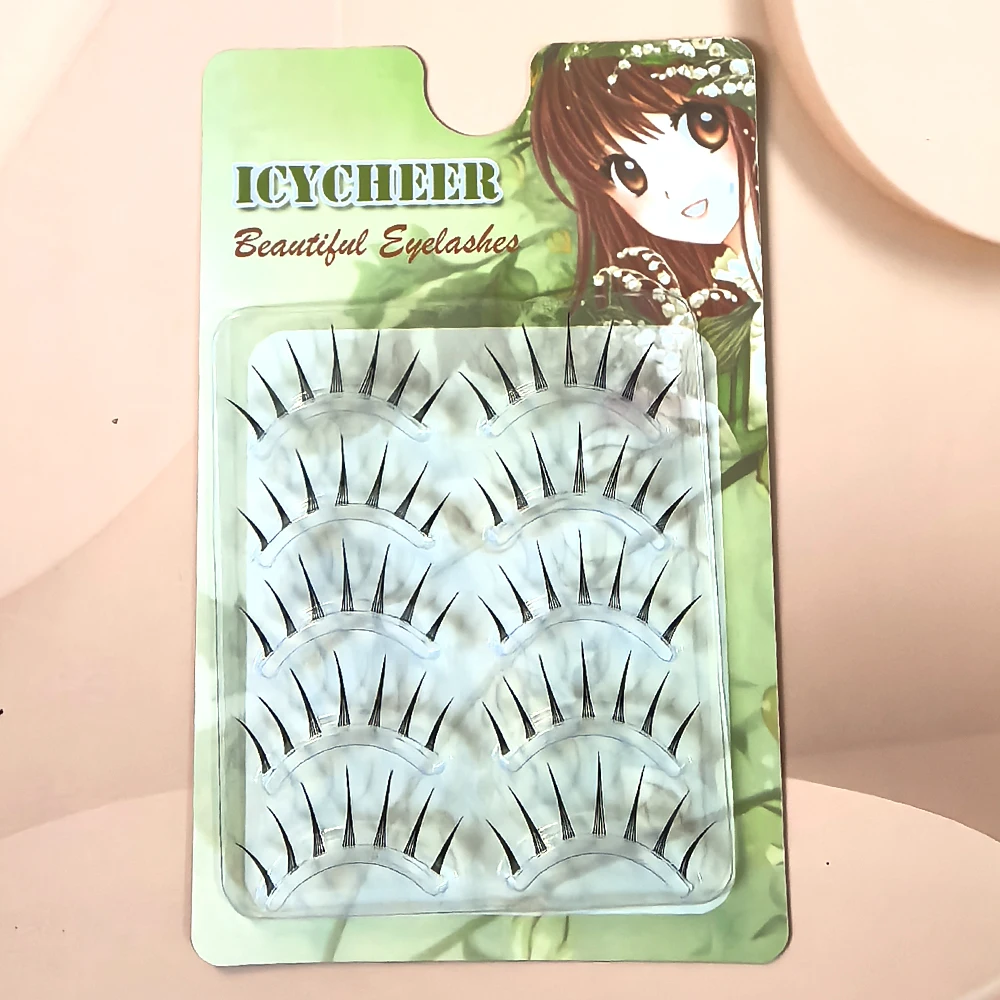 5 أزواج من الرموش الجنية على الطراز الياباني الطبيعية اللطيفة المظهر COSPLAY COS Wispy لينة لاش تمديد العين الهزلية واضحة الفرقة