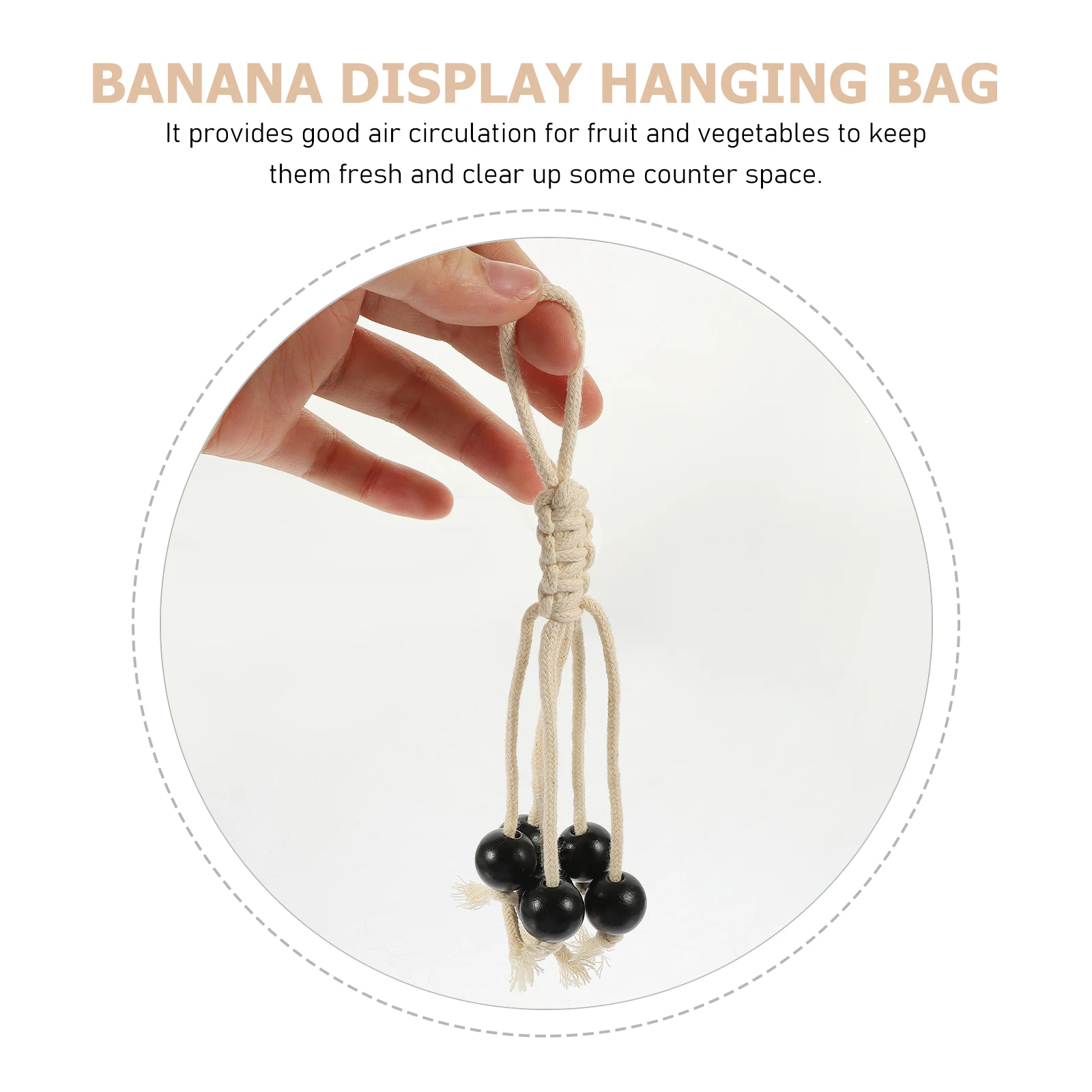 

2pcs Cotton Banana Storage Hanging Set Fruit Vegetable Holder Kitchen Handwoven Rope Hooks Home Organization Keeps Fresh
