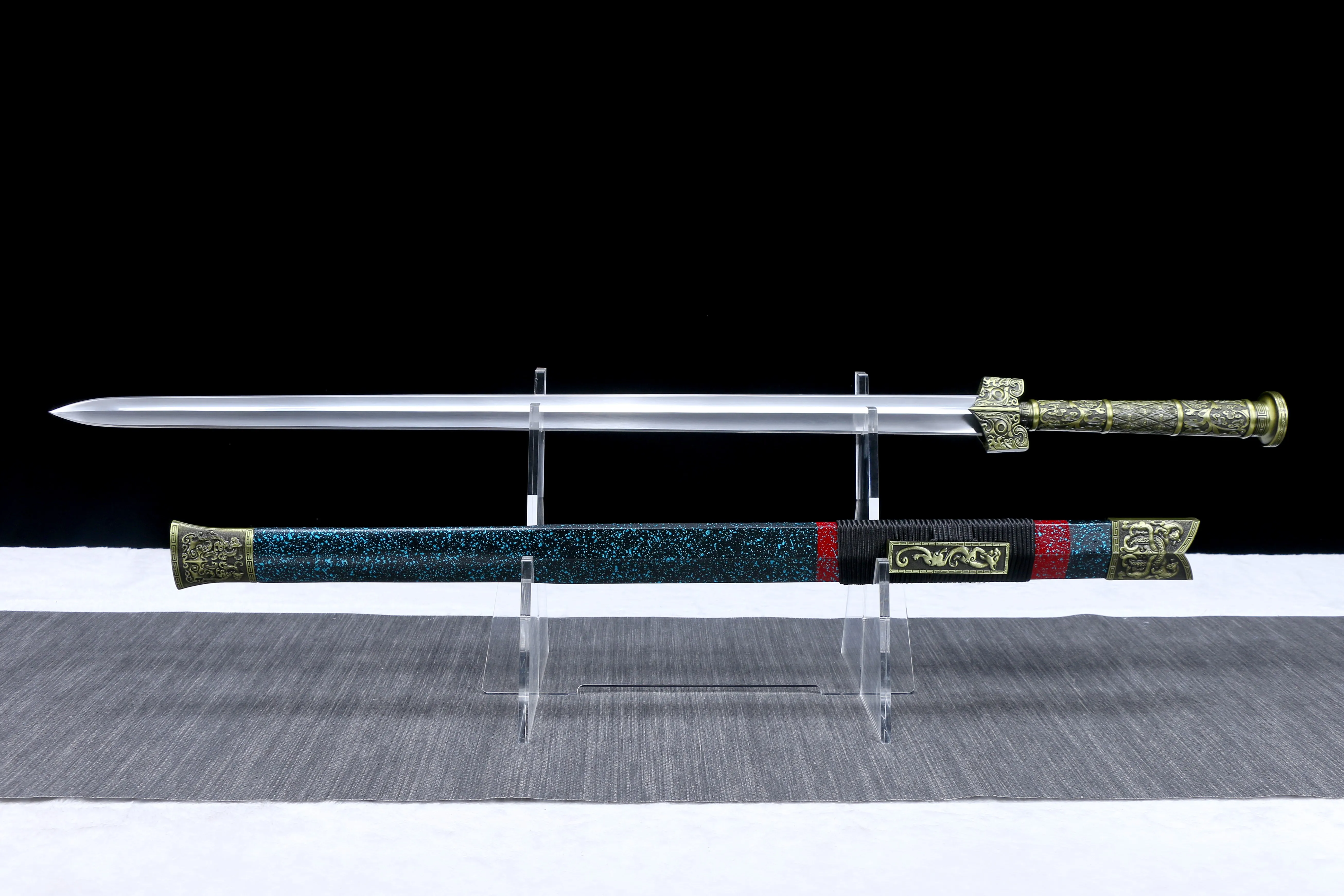 108cm Medieval sword European Knights Templar cosplay1060 carbon steel blade, Crusader katana sword-holding warrior, Full Tang