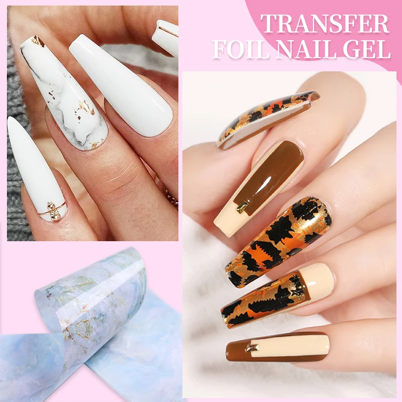 BORN PRETTY Papel de Transferencia de Gel de Uñas Esmalte Semi-Permanente Barniz para Pegamento Adhesivo de Uñas Remojar Off UV LED Gel Arte de Uñas 4