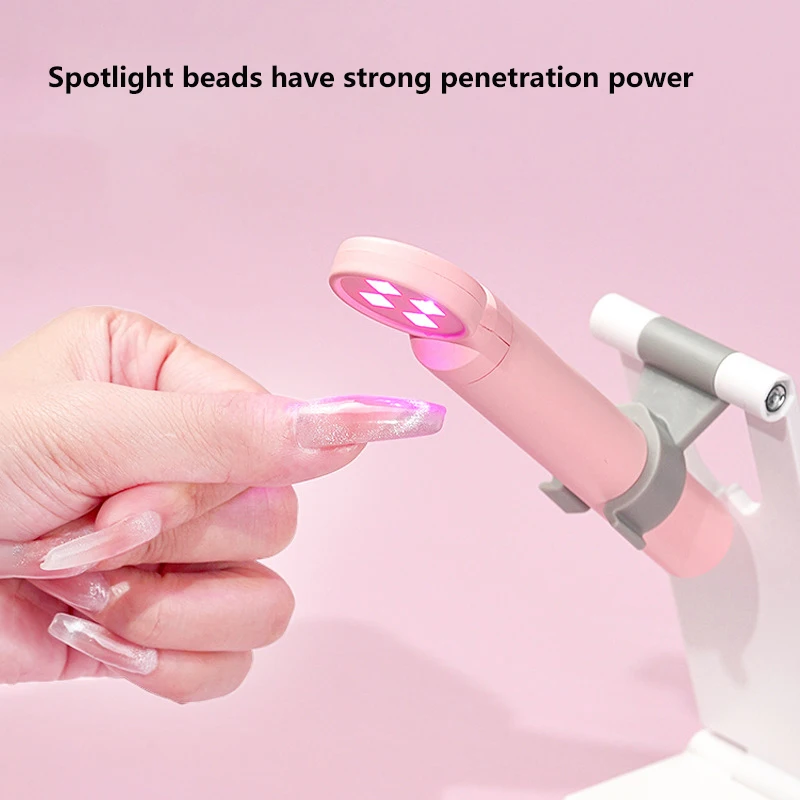 Mini Handheld Nail Dryer Lamp UV LED Nail Light For Curing All Gel Polish USB Rechargeable Quick Dry Manicure Machine Nail Tool