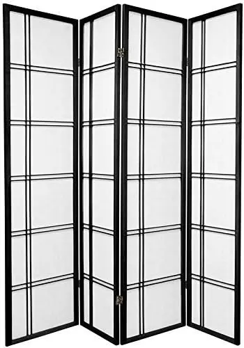 

Double Cross Folding Shoji 4 Panel Screen Room Divider