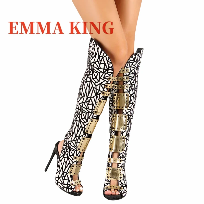 المرأة حذاء برقبة للركبة الماس شبكة شريط وأشار خنجر الأحذية أنيقة مثير موضة الحفلات اللمحة تو الأحذية الربيع والخريف #2