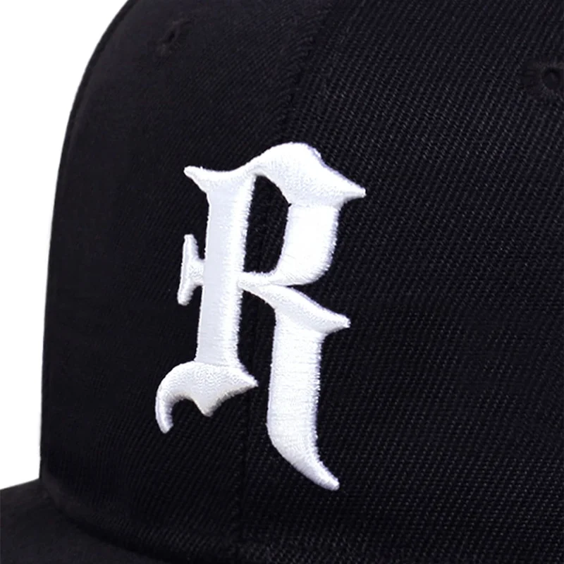 Gothic Letter R Embroidery Hip-hop Hats Spring and Autumn Outdoor Adjustable Casual Baseball Caps Sunscreen Hat