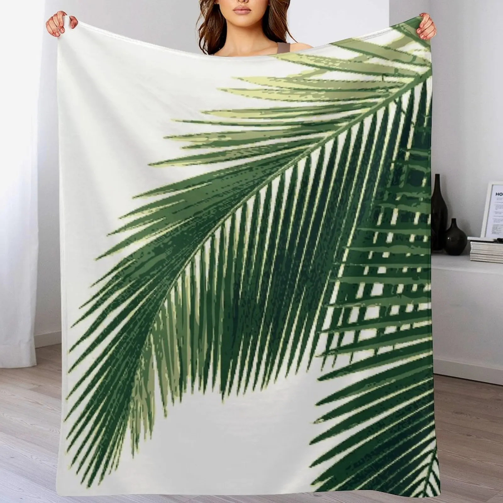 

New Tropical Palm Leaves Throw Blanket warm winter Polar decorative Blankets